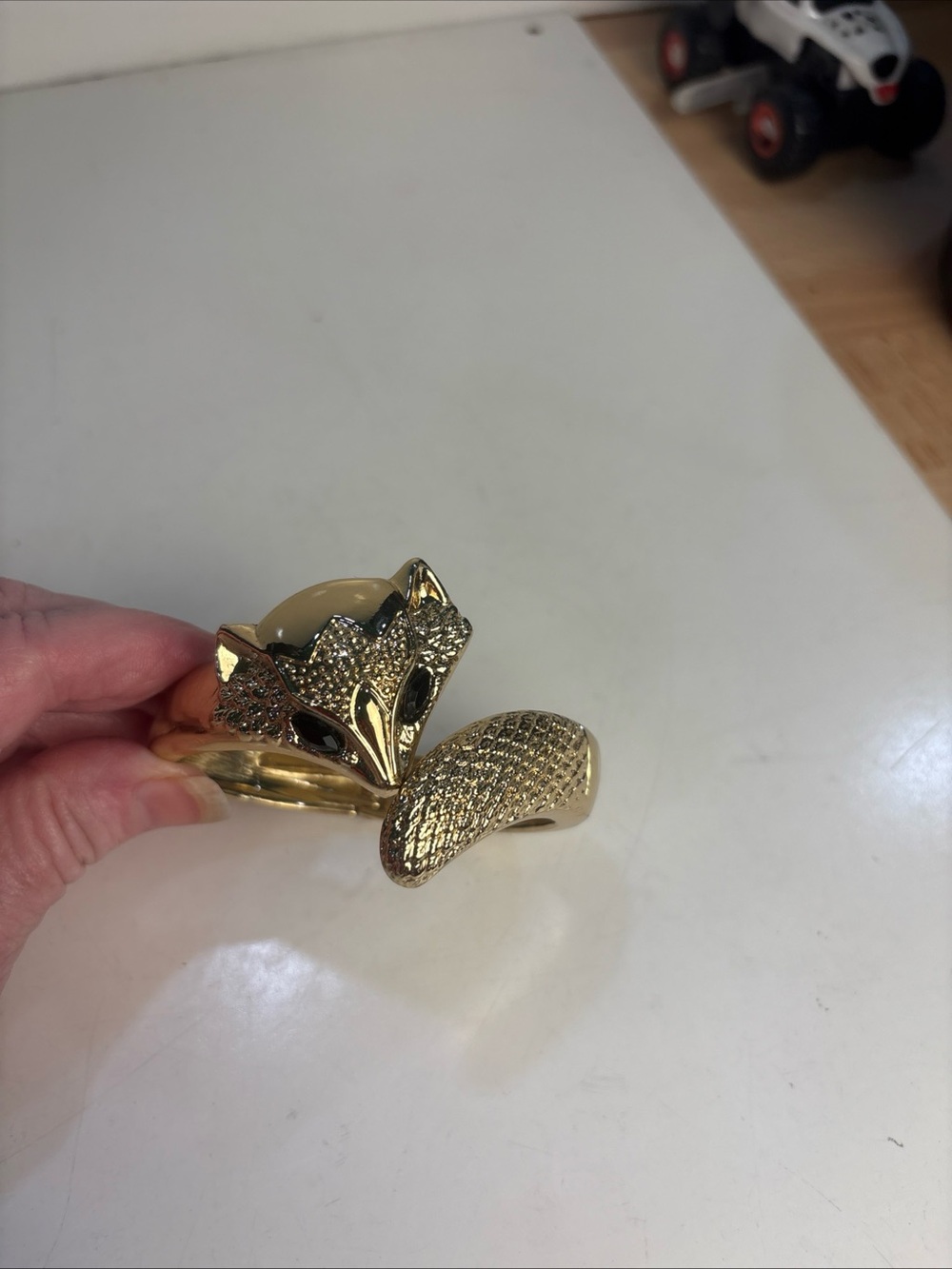 Gold Fox Design Hinge Bracelet
